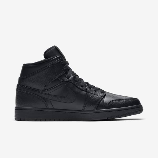 Pánské Tenisky Nike Air Jordan 1 Mid Černé | NK941OHZ