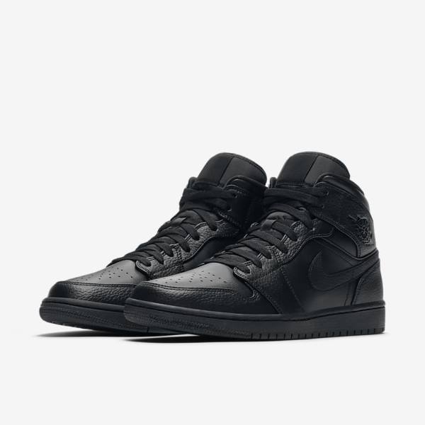 Pánské Tenisky Nike Air Jordan 1 Mid Černé | NK941OHZ