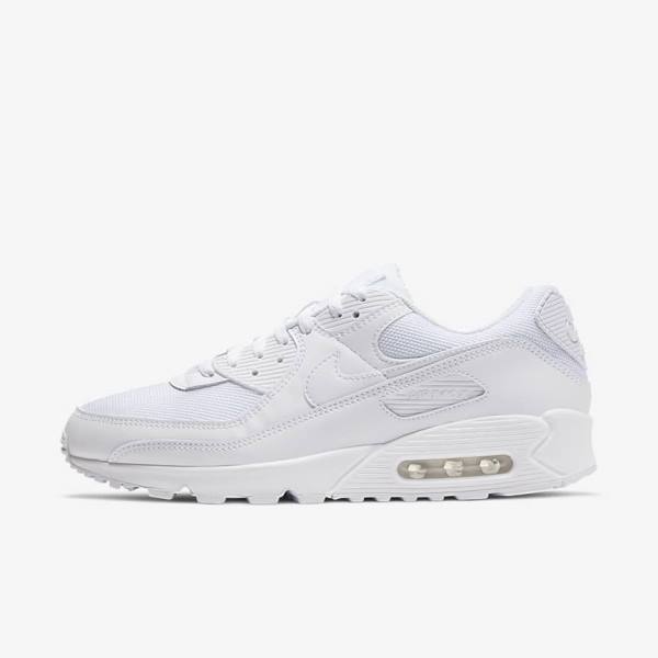 Pánské Tenisky Nike Air Max 90 Bílé Šedé Bílé | NK068EFP