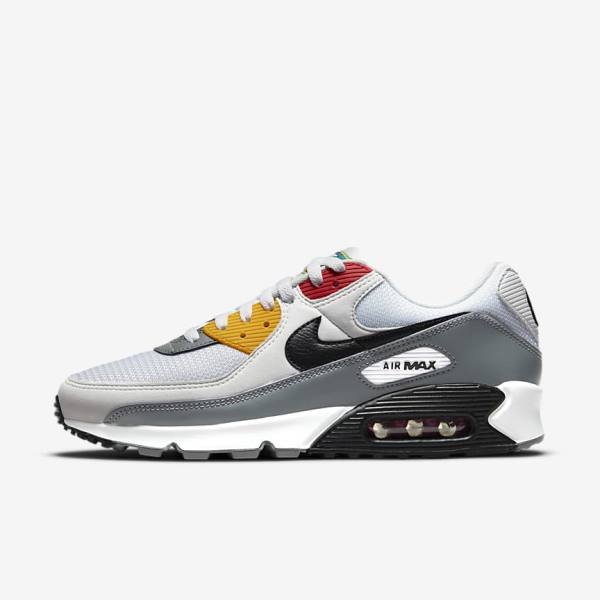 Pánské Tenisky Nike Air Max 90 Premium Bílé Šedé Černé | NK659KQL