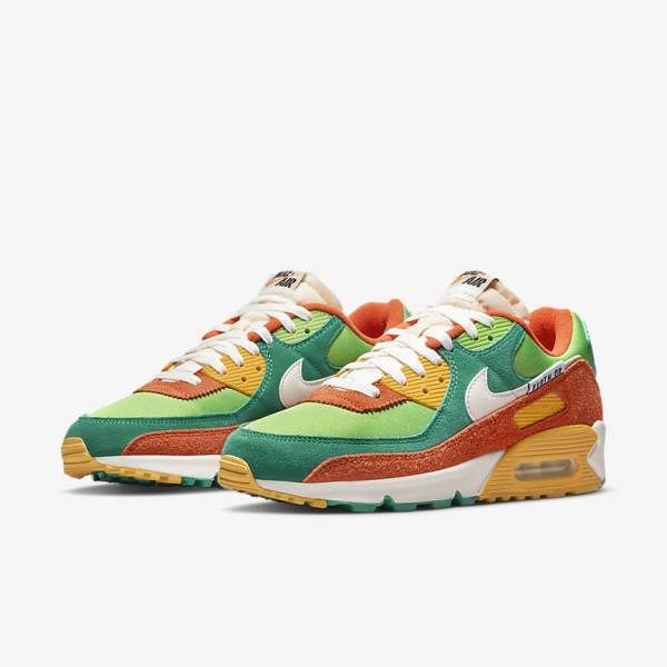 Pánské Tenisky Nike Air Max 90 SE Zelene Oranžové Zelene | NK809NUM