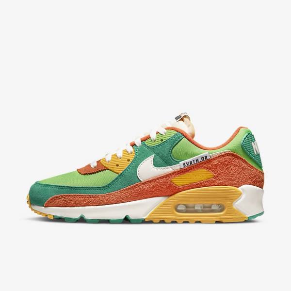 Pánské Tenisky Nike Air Max 90 SE Zelene Oranžové Zelene | NK809NUM