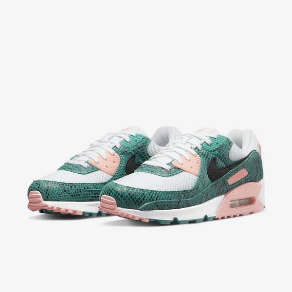 Pánské Tenisky Nike Air Max 90 Tyrkysové Bílé Koralove Černé | NK390YJS