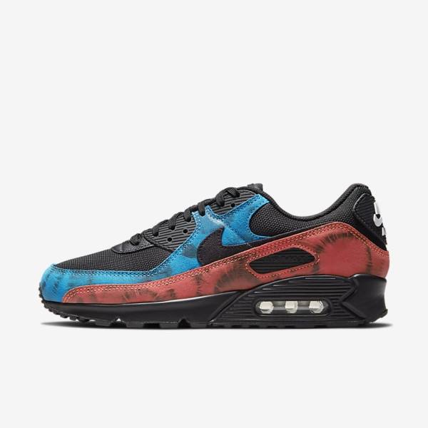 Pánské Tenisky Nike Air Max 90 Černé Blankyt Červené Bílé | NK351FVO