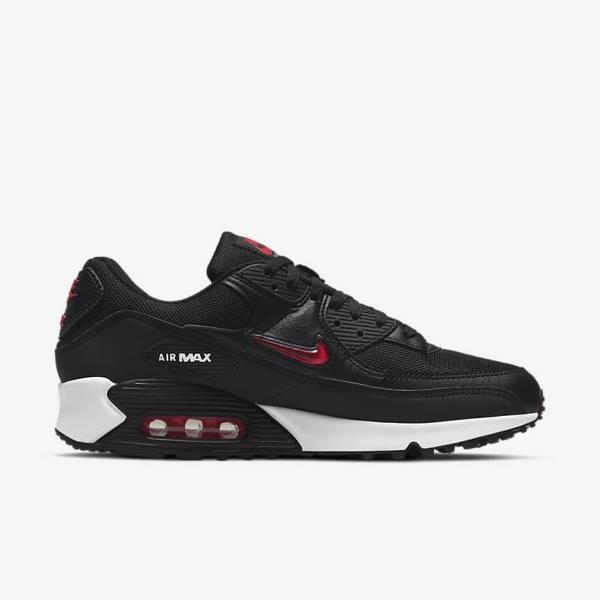 Pánské Tenisky Nike Air Max 90 Černé Bílé Červené | NK673BSM