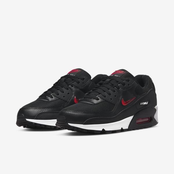 Pánské Tenisky Nike Air Max 90 Černé Bílé Červené | NK673BSM