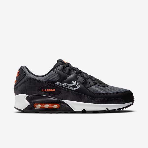 Pánské Tenisky Nike Air Max 90 Černé Oranžové Šedé Bílé | NK471SPX