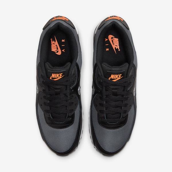 Pánské Tenisky Nike Air Max 90 Černé Oranžové Šedé Bílé | NK471SPX