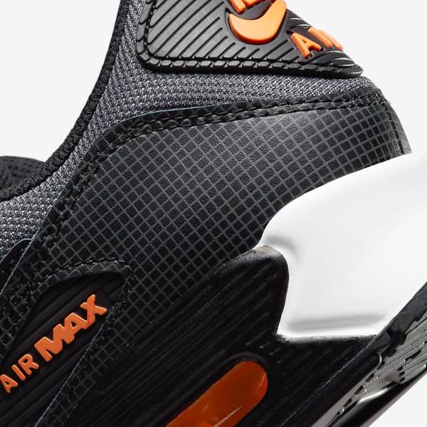 Pánské Tenisky Nike Air Max 90 Černé Oranžové Šedé Bílé | NK471SPX