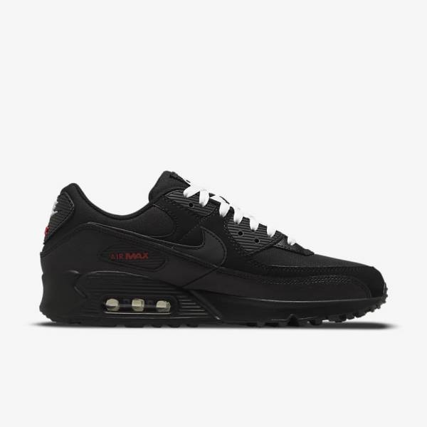 Pánské Tenisky Nike Air Max 90 Černé Červené Bílé | NK493IKP