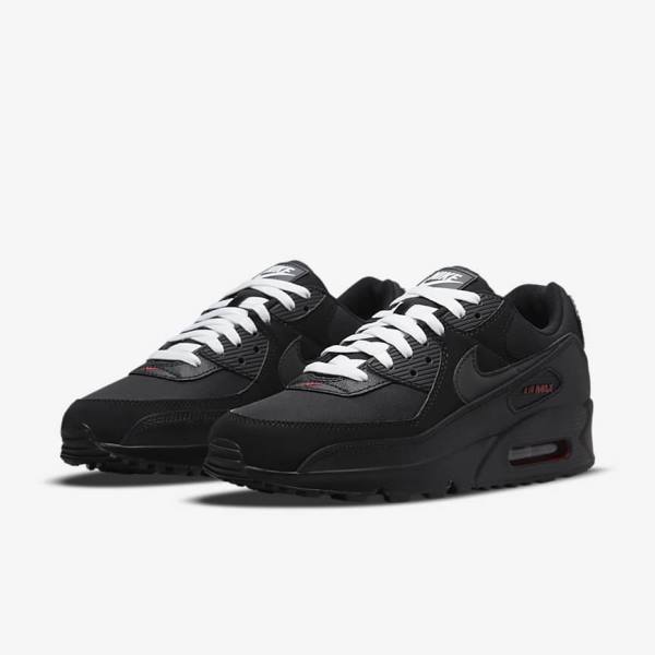 Pánské Tenisky Nike Air Max 90 Černé Červené Bílé | NK493IKP