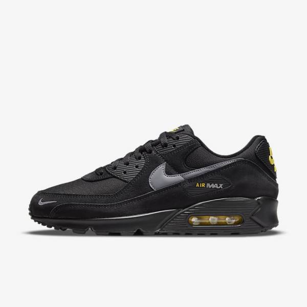 Pánské Tenisky Nike Air Max 90 Černé Žluté Metal Šedé | NK582RAS