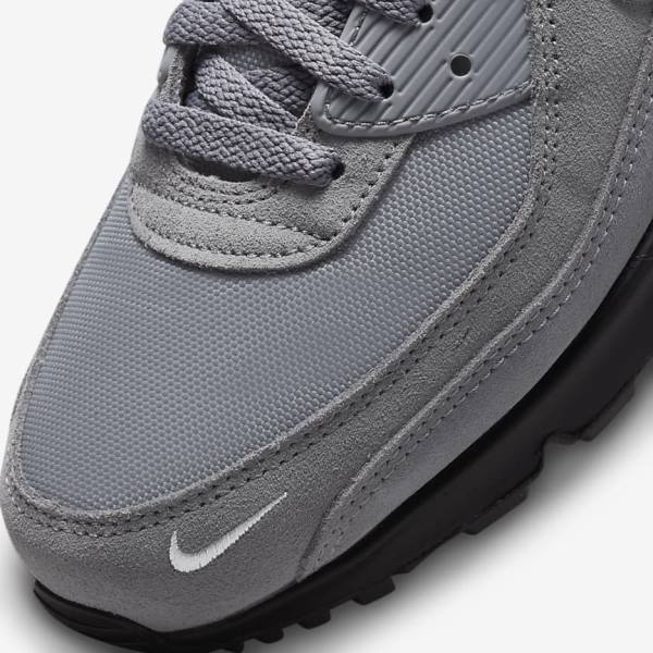 Pánské Tenisky Nike Air Max 90 Šedé Světle Blankyt Metal Stříbrné Černé | NK195QEK