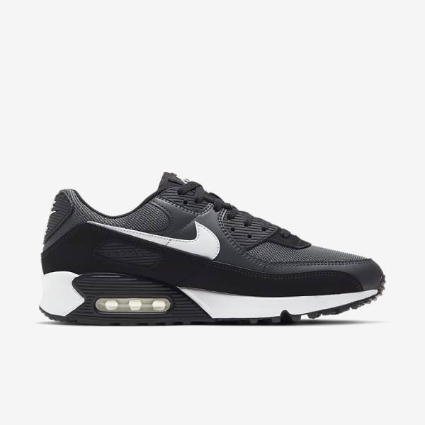 Pánské Tenisky Nike Air Max 90 Šedé Tmavě Šedé Černé Bílé | NK463VEW