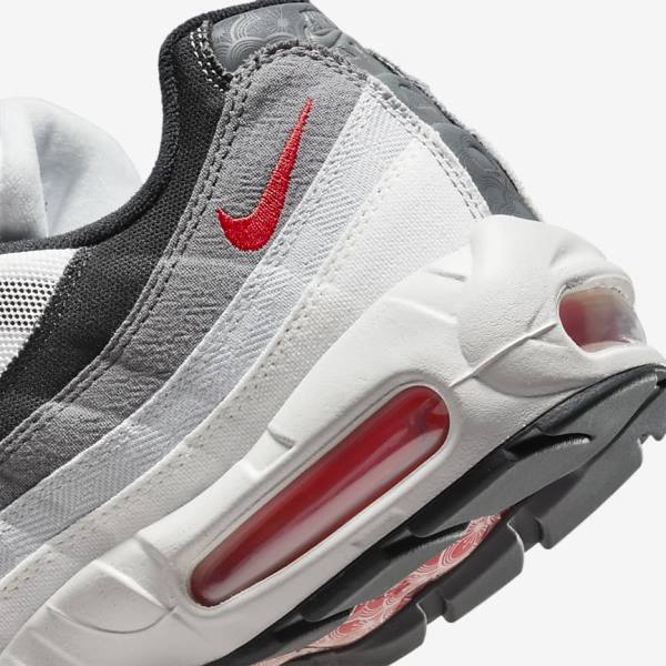 Pánské Tenisky Nike Air Max 95 Bílé Světle Šedé Červené | NK845FBW