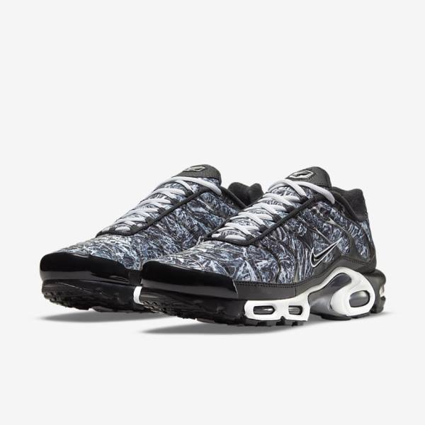 Pánské Tenisky Nike Air Max Plus Černé Bílé Tmavě Šedé Černé | NK460DFE