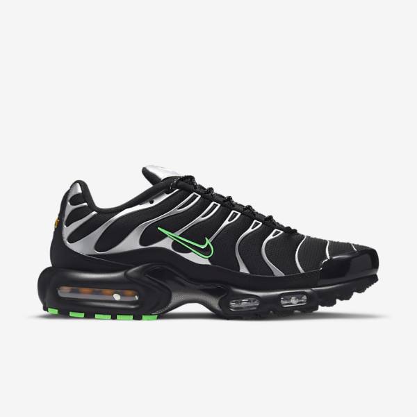 Pánské Tenisky Nike Air Max Plus Černé Zelene Metal Stříbrné Černé | NK716KDS