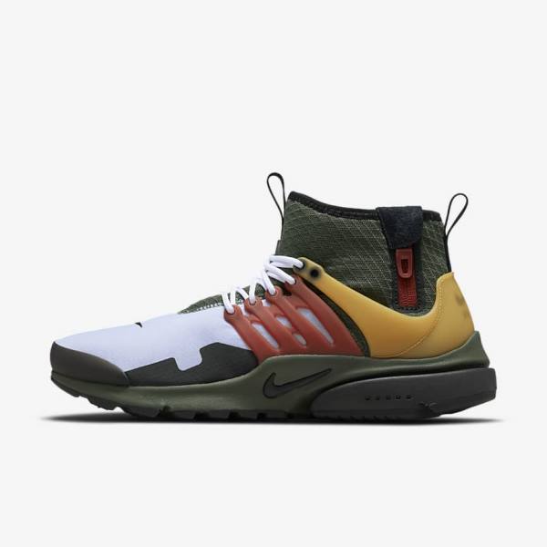 Pánské Tenisky Nike Air Presto Mid Utility Tmavě Šedé Zelene Černé | NK672YMV