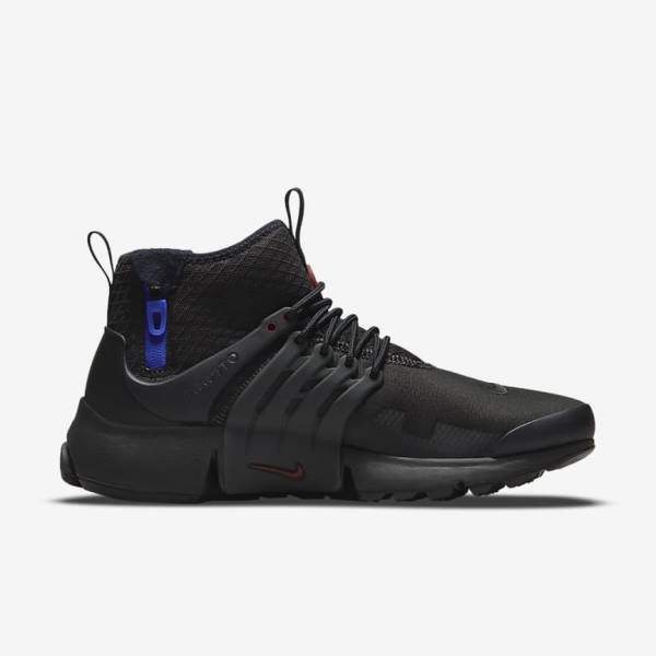 Pánské Tenisky Nike Air Presto Mid Utility Černé Tmavě Šedé Blankyt Červené | NK753LWV