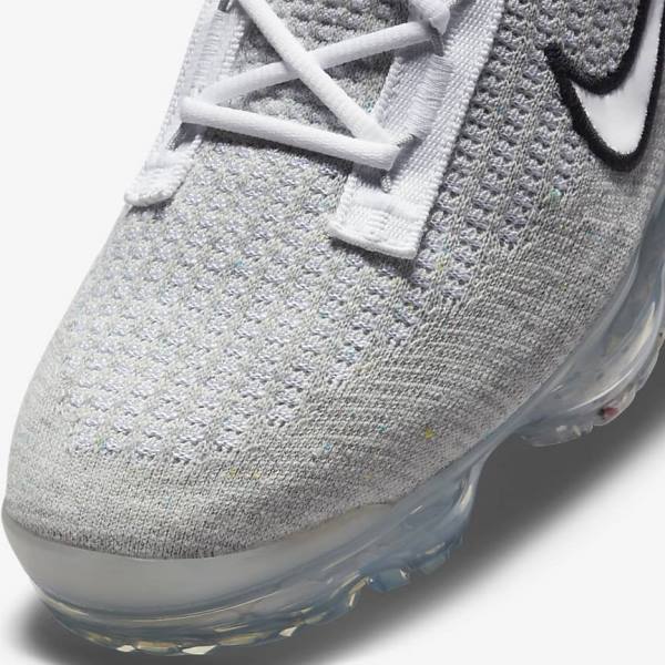 Pánské Tenisky Nike Air VaporMax 2021 FK Bílé Černé Metal Stříbrné | NK071VDY