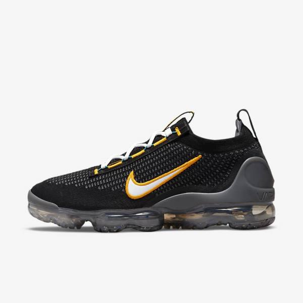 Pánské Tenisky Nike Air VaporMax 2021 FK Černé Zlaté Tmavě Šedé Bílé | NK971MOG