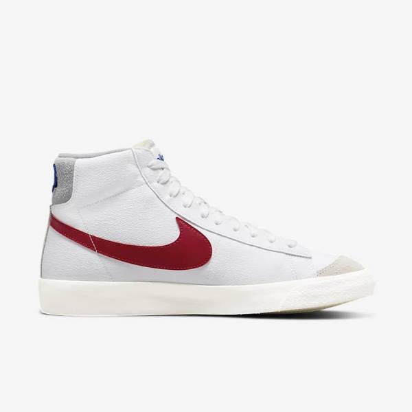 Pánské Tenisky Nike Blazer Mid 77 Bílé Světle Šedé Červené | NK261AQP