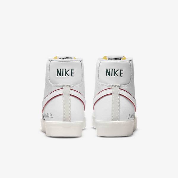 Pánské Tenisky Nike Blazer Mid 77 Bílé Zelene Metal Stříbrné Červené | NK237VEX