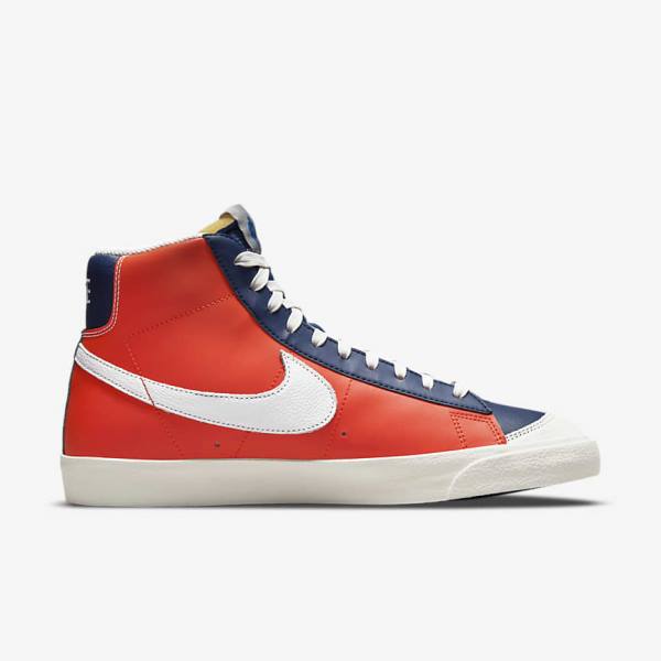 Pánské Tenisky Nike Blazer Mid 77 EMB Bílé Blankyt Oranžové | NK509EGK