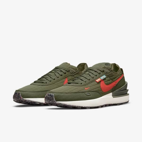 Pánské Tenisky Nike Waffle One Premium Olivy Zelené Černé Oranžové | NK187QCH