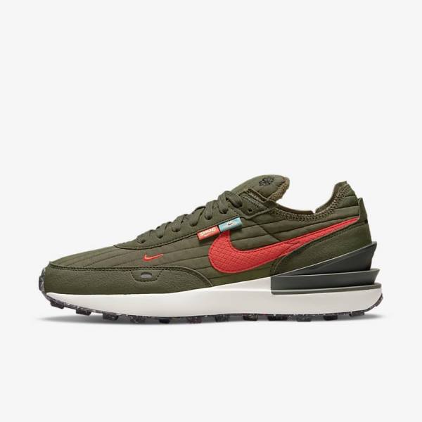 Pánské Tenisky Nike Waffle One Premium Olivy Zelené Černé Oranžové | NK187QCH