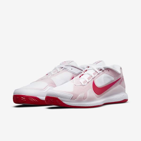 Pánské Tenisové Boty Nike NikeCourt Air Zoom Vapor Pro Clay Court Bílé Červené | NK207JXL