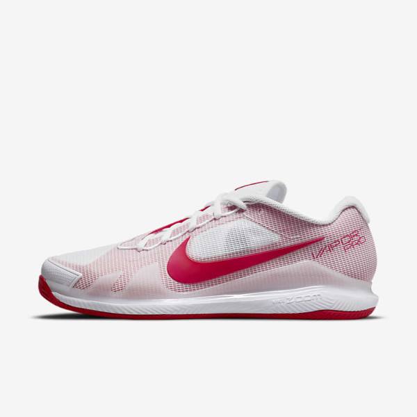 Pánské Tenisové Boty Nike NikeCourt Air Zoom Vapor Pro Clay Court Bílé Červené | NK207JXL