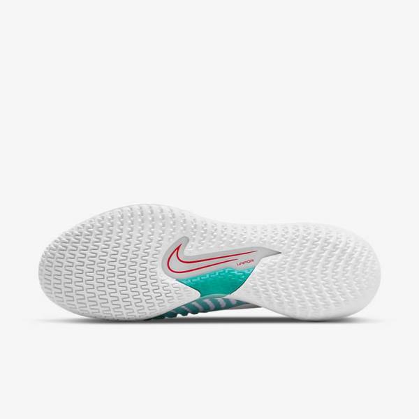 Pánské Tenisové Boty Nike NikeCourt React Vapor NXT Hard-Court Bílé Červené Vínové Tyrkysové | NK108JYH