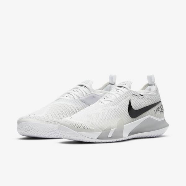 Pánské Tenisové Boty Nike NikeCourt React Vapor NXT Hard-Court Bílé Šedé Černé | NK614OPT