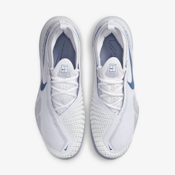 Pánské Tenisové Boty Nike NikeCourt React Vapor NXT Hard-Court Bílé Tmavě Blankyt | NK849ZAN