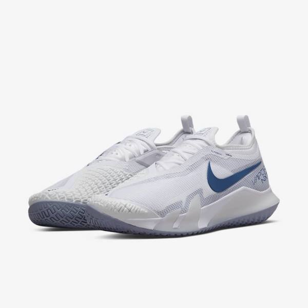 Pánské Tenisové Boty Nike NikeCourt React Vapor NXT Hard-Court Bílé Tmavě Blankyt | NK849ZAN