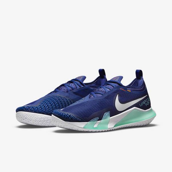 Pánské Tenisové Boty Nike NikeCourt React Vapor NXT Hard-Court Královská Modrá Blankyt Tyrkysové Oranžové Bílé | NK942ZIV