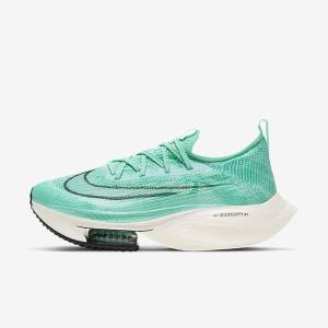 Dámské Běžecké Boty Nike Air Zoom Alphafly NEXT% Flyknit Silniční Závodní Tyrkysové Černé Světle Tyrkysové Bílé | NK683MDE