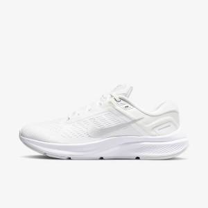 Dámské Běžecké Boty Nike Air Zoom Structure 24 Silniční Bílé Platina Platina Metal Stříbrné | NK649KEZ