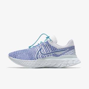 Dámské Běžecké Boty Nike React Infinity Run 3 By You Custom Silniční Bílé Blankyt Bílé | NK024YMW