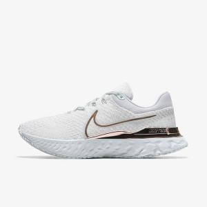 Dámské Běžecké Boty Nike React Infinity Run 3 By You Custom Silniční Bílé | NK539QZD