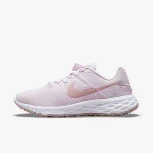 Dámské Běžecké Boty Nike Revolution 6 FlyEase Next Nature Easy On-Off Silniční Světle Fialové Bílé | NK206MDX