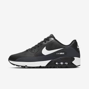 Dámské Golfové Boty Nike Air Max 90 G Černé Tmavě Šedé Bílé | NK013ZYE