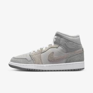 Dámské Jordan Boty Nike Air Jordan 1 Mid SE Šedé Bílé Šedé | NK036GJN