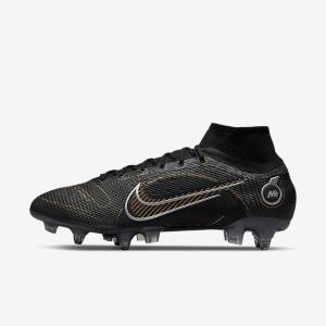 Dámské Kopačky Nike Mercurial Superfly 8 Elite SG-PRO Anti-Clog Traction Soft-Ground Černé Metal Stříbrné Šedé Metal Zlaté | NK713DIP