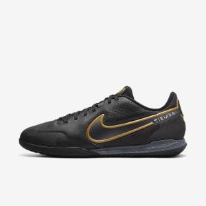 Dámské Kopačky Nike React Tiempo Legend 9 Pro IC Indoor-Court Černé Tmavě Šedé Metal Zlaté Metal Tmavě Šedé | NK176DCM