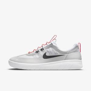 Dámské Skate Boty Nike SB Nyjah Free 2 Šedé Bílé Světle Červené Černé | NK381IDW