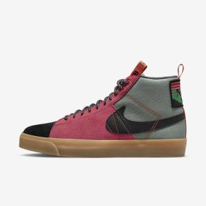 Dámské Skate Boty Nike SB Zoom Blazer Mid Premium Bílé Hnědé Černé | NK691VIG