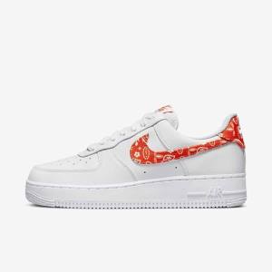 Dámské Tenisky Nike Air Force 1 07 Bílé Oranžové | NK763EVW