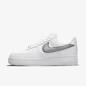 Dámské Tenisky Nike Air Force 1 07 Essential Bílé Černé Metal Stříbrné | NK134FPM